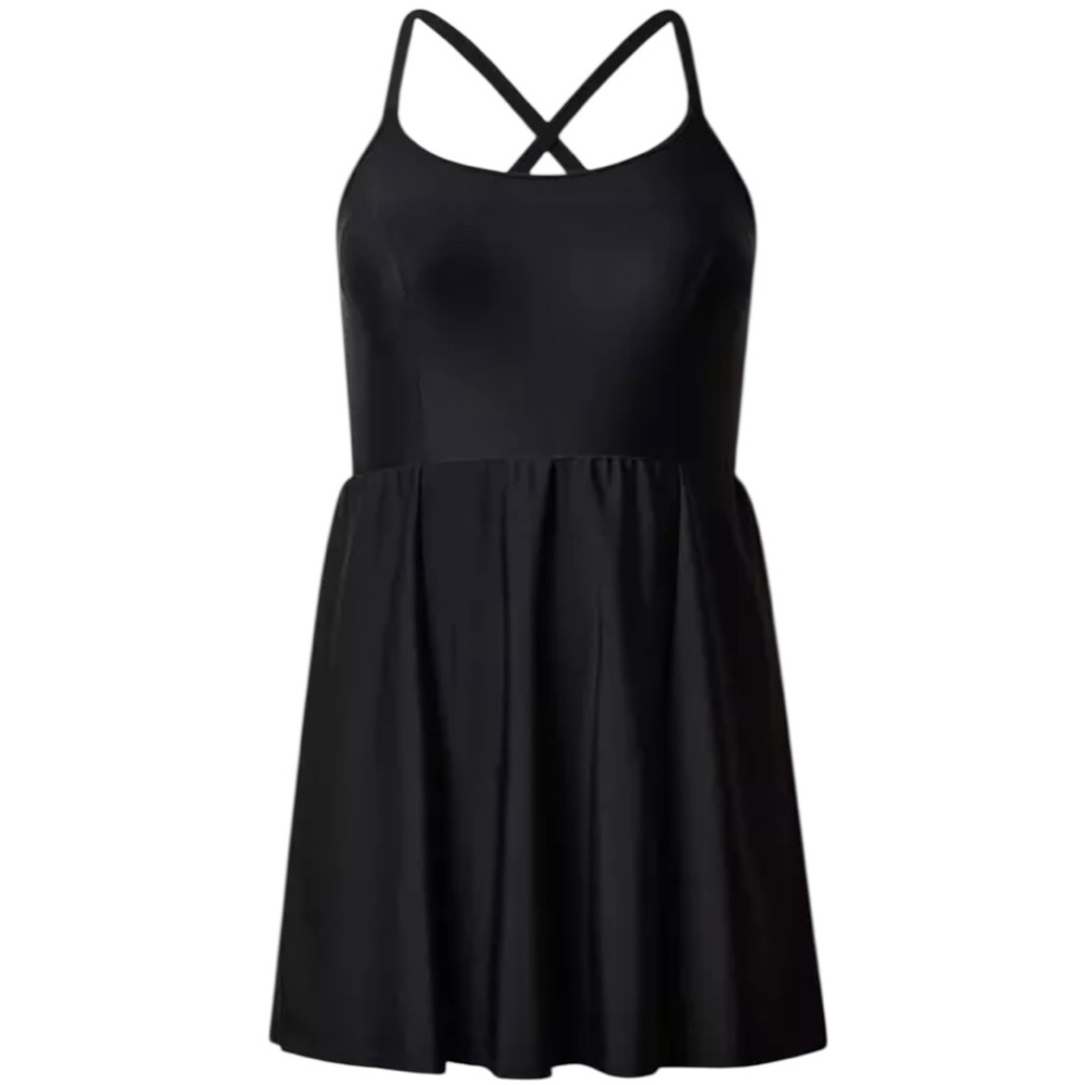 torrid Black Wireless Tennis Swim Dress with Attached Short 3X NWT